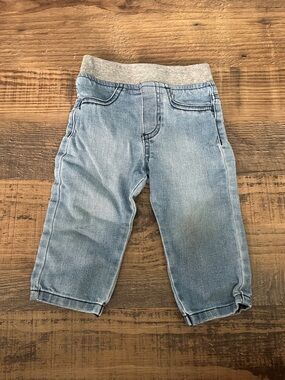 Garanimals Light Blue Denim Jogger Pants with Gray Waistband